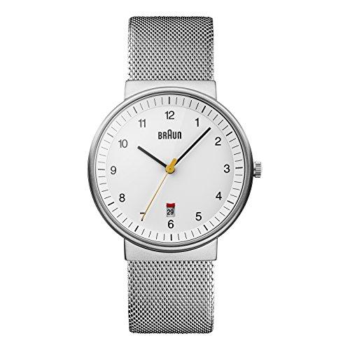 Braun BN0032WHSLMHG - Reloj análogico de cuarzo con correa de acero inoxidable para...