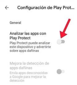 analizar las apps con Play Protect
