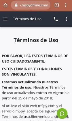 términos de uso mspy