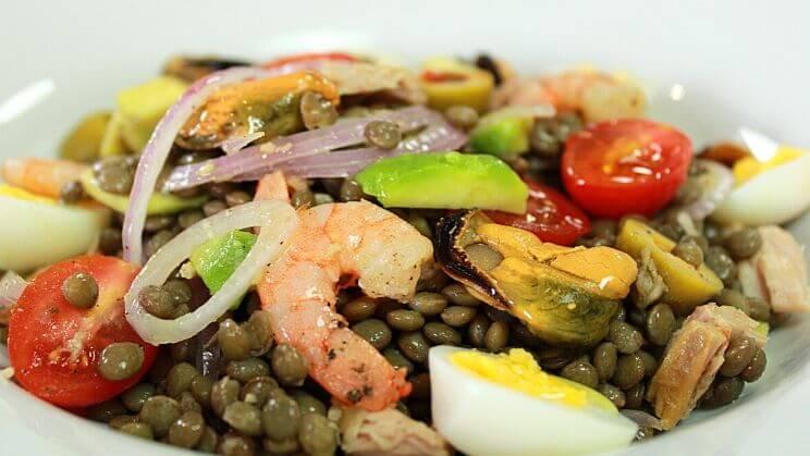 Ensalada de lentejas marineras