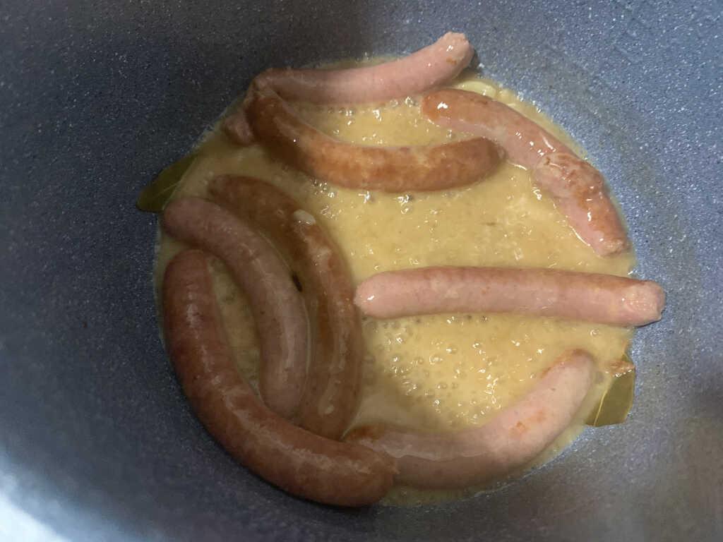 Salchichas al cava después de reducir