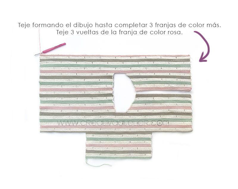 Cómo tejer la chaqueta STRIPY de Crochet para bebé y niña - patrón y Tutorial