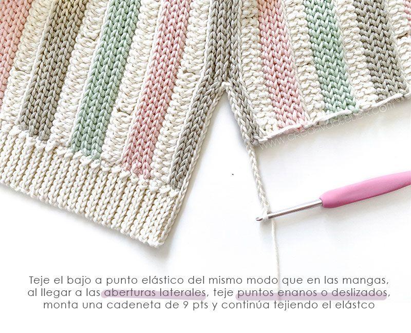 Cómo tejer la chaqueta STRIPY de Crochet para bebé y niña - patrón y Tutorial
