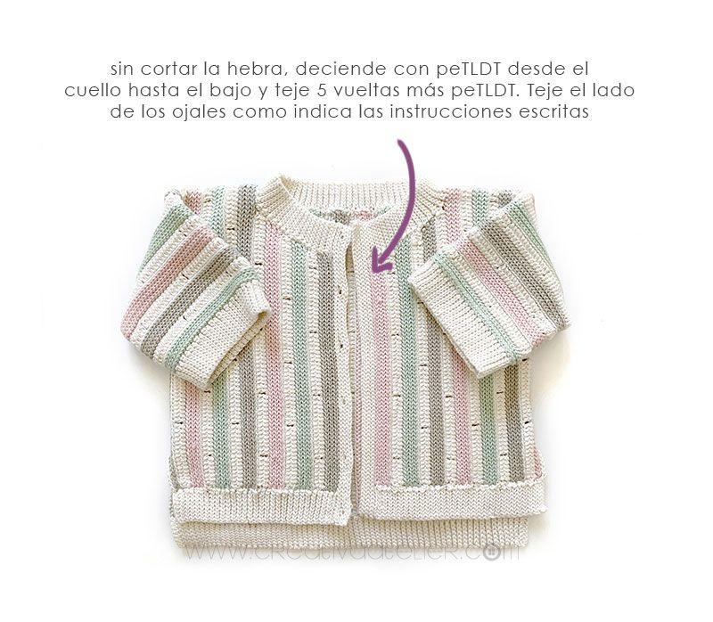Cómo tejer la chaqueta STRIPY de Crochet para bebé y niña - patrón y Tutorial