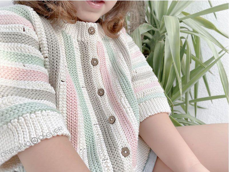 Cómo tejer la chaqueta STRIPY de Crochet para bebé y niña - patrón y Tutorial