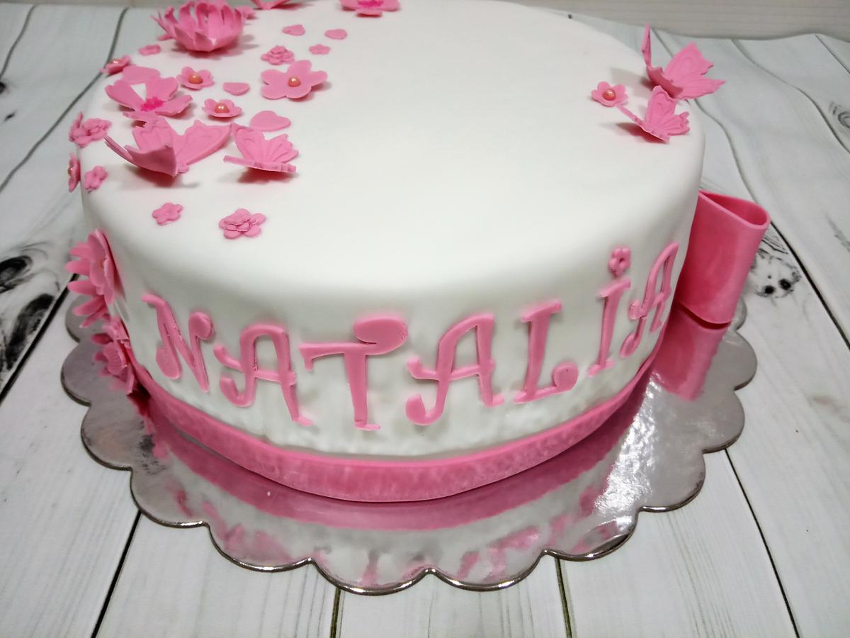 Tarta floral fondant