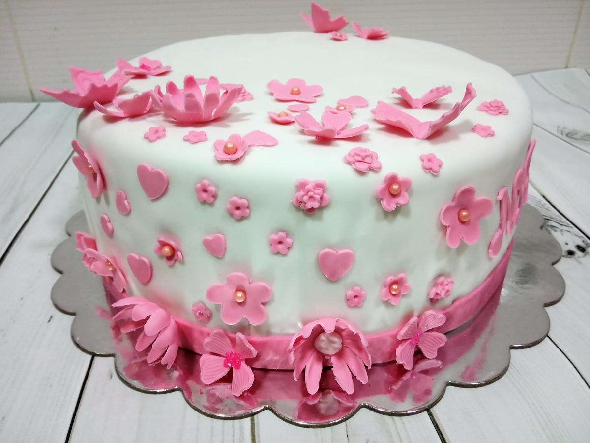 Tarta comunión floral