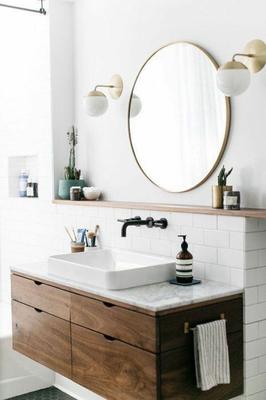 7 ideas de Apliques baño espejo redondo  aplique baño, decoración de unas,  espejos redondos
