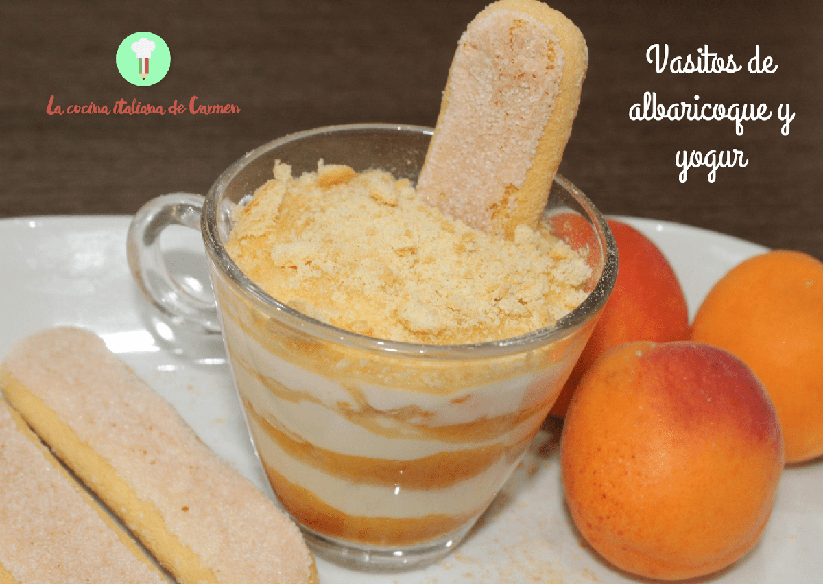 vasitos de albaricoque y yogur