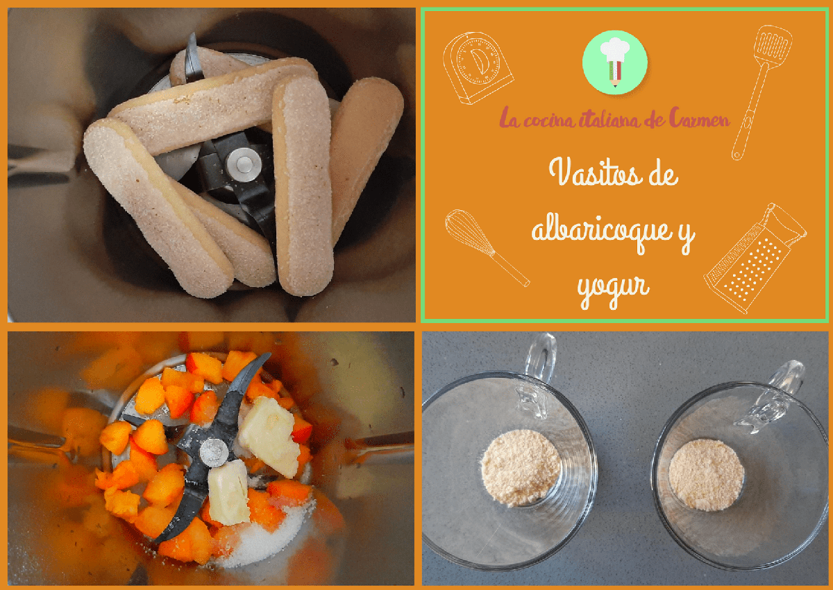 vasitos de albaricoque y yogur