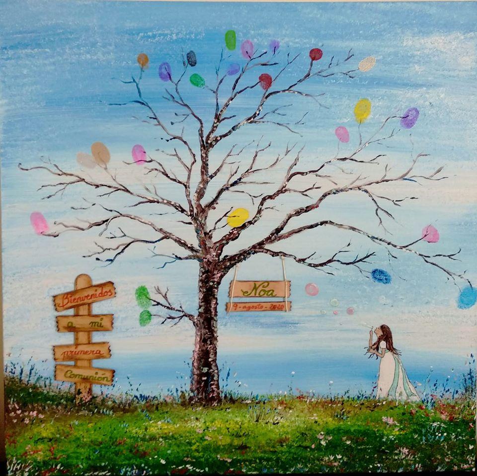 Árbol de huellas. Comuniones 2020.