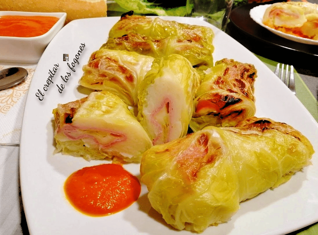 hojas de col rellenas