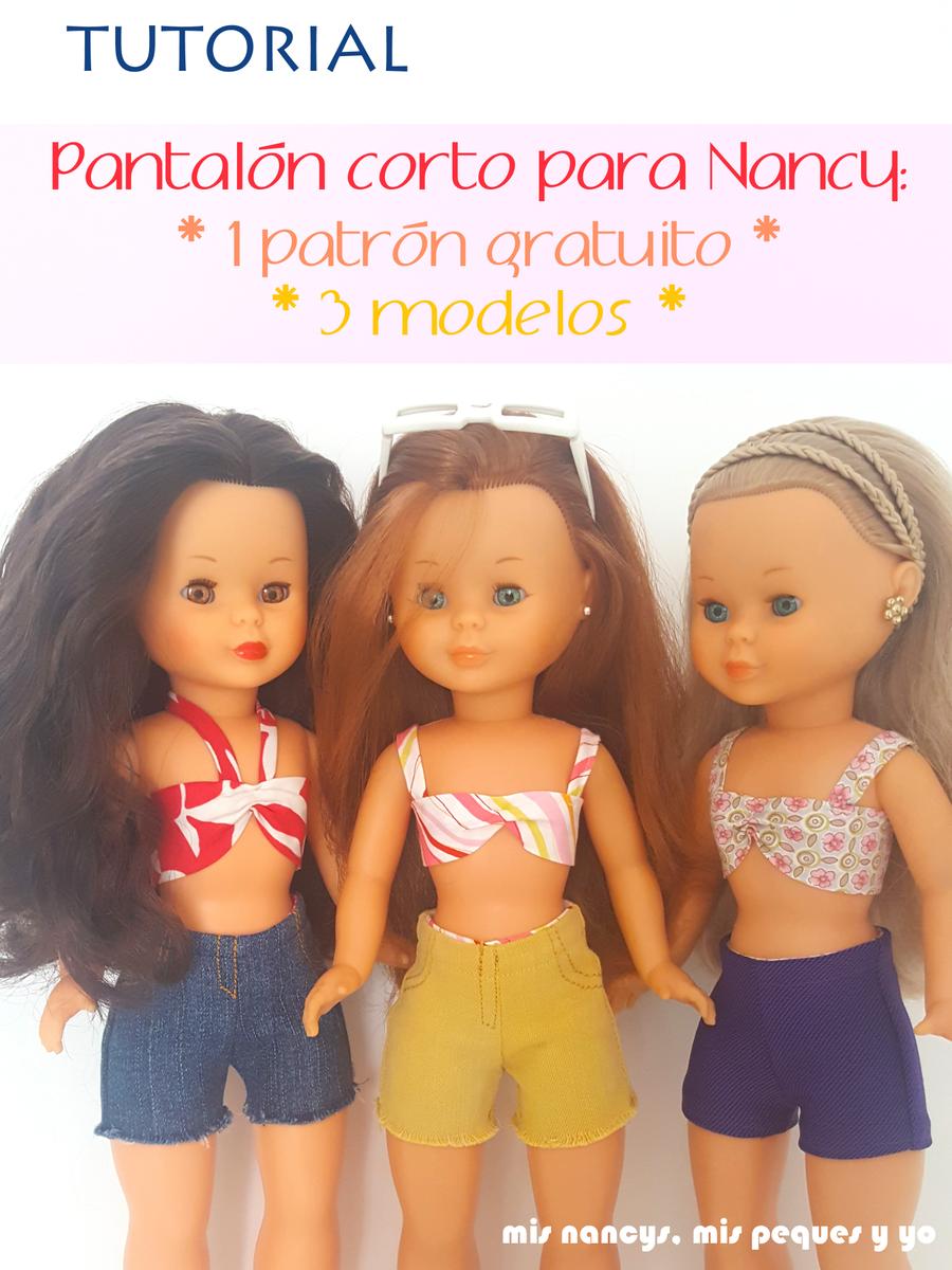 mis nancys, mis peques y yo, tutorial pantalón corto para Nancy