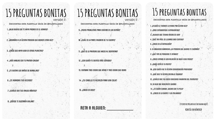 15 plantillas de preguntas bonitas para instagram