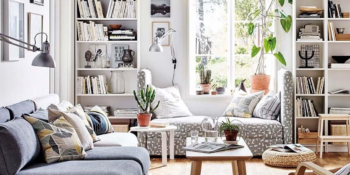 Estanter&iacute;as en la sala