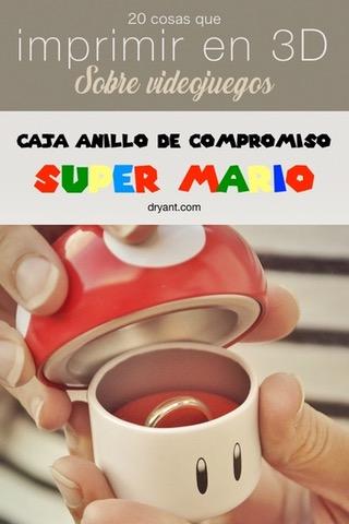 Caja de anillo de compromiso impresa en 3D de TOAD de super Mario