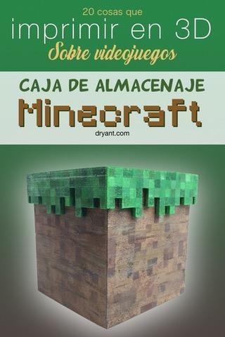 Caja de almacenaje Minecraft para impresion 3D