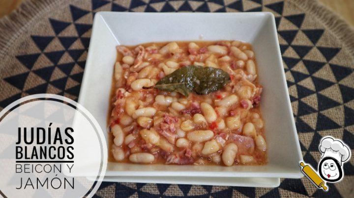 Judias blancas con bacon en la Thermomix