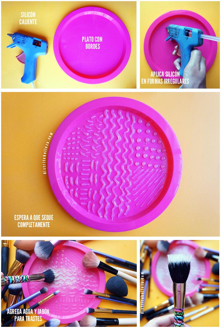 Limpiador de brochas casero. Vía DistritoBelleza.
