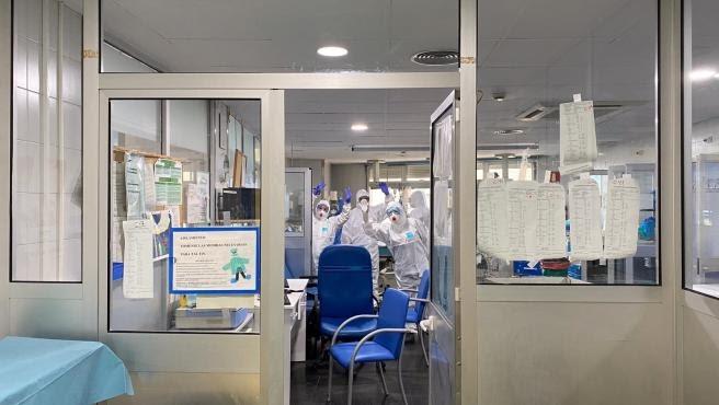 Personal médico celebrando durante la jornada