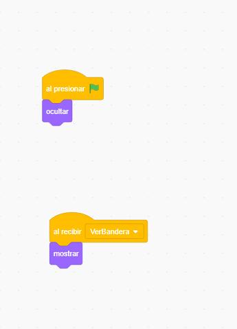 Envío y recepción de mensajes en Scratch.
