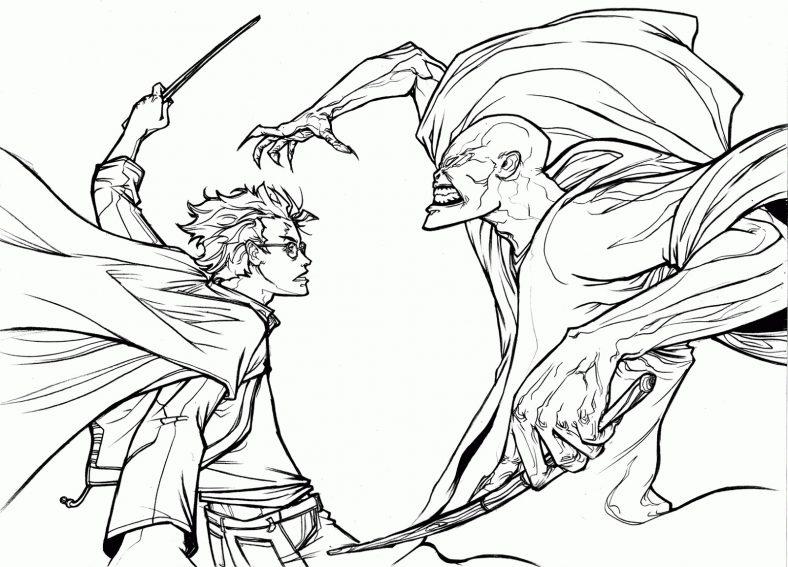 harry y dementor dibujo para colorear