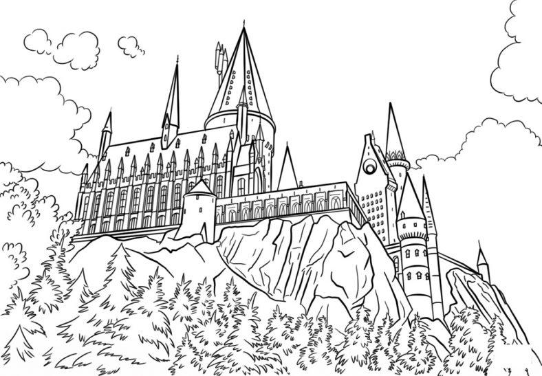 Dibujo de hogwarts colorear