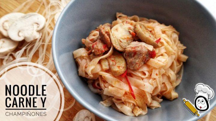 Noodle de carne y champiñones en Thermomix
