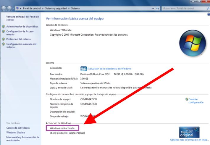 comprobar si windows 7 esta activado
