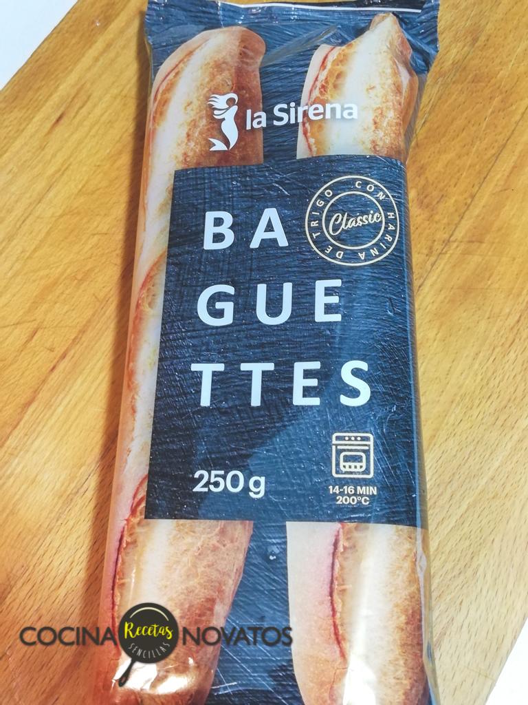 Riquísima Baguette de jamón y queso para cenar