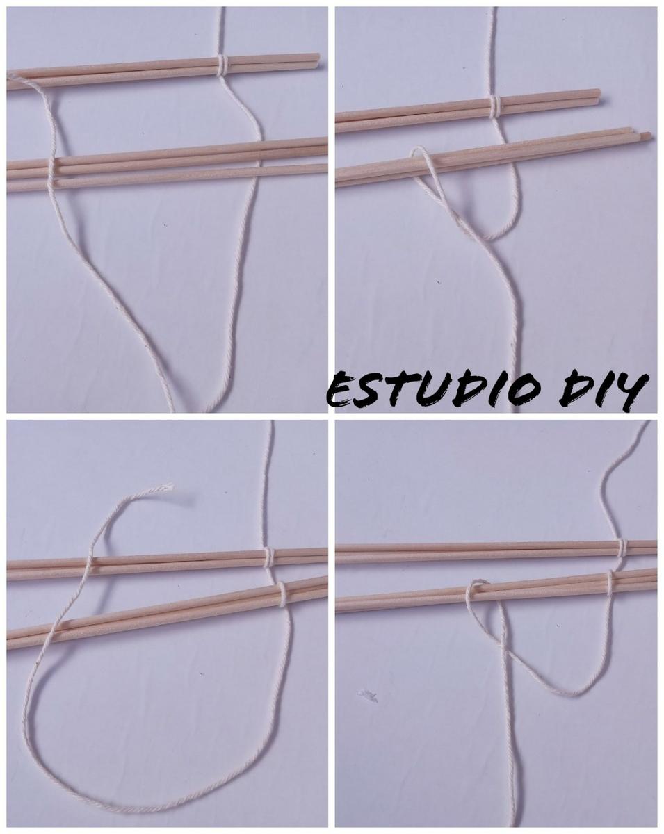 punto básico de macramé