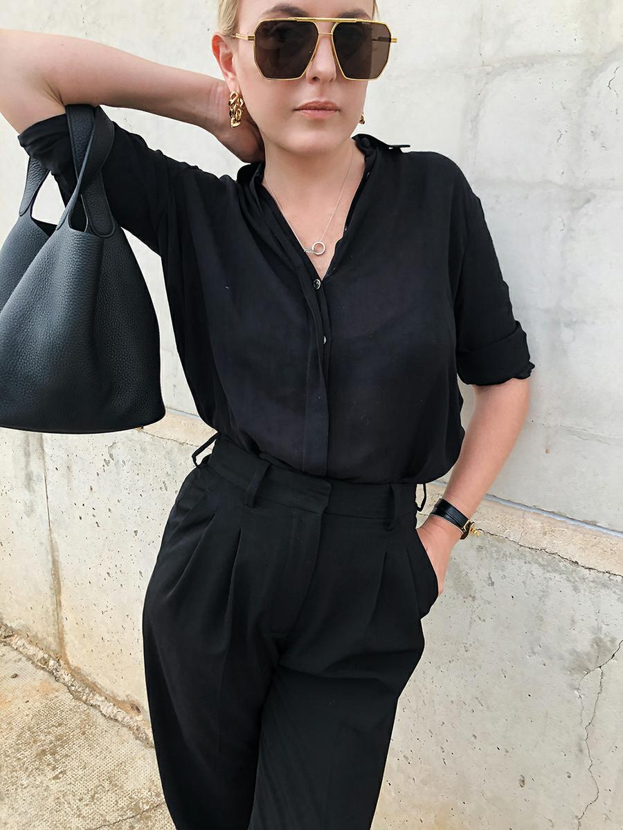 Trini | The Row shirt Stella McCartney trousers