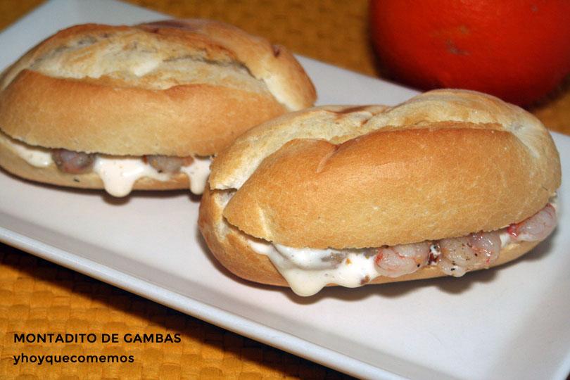 montadito de gambas con alioli