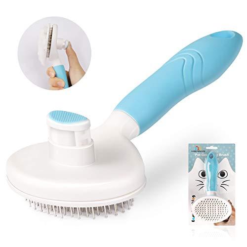 MENNYO Cepillo Perro Gato, Peine de Limpieza Autolimpiante, Accesorios Profesionales para Mascotas Pelo Largo/Corto - Guitar 95% los Pelos Muertos, Reduce la Caida de Cabello