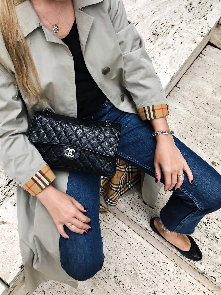 Trini | Burberry trench coat Chanel ballerina