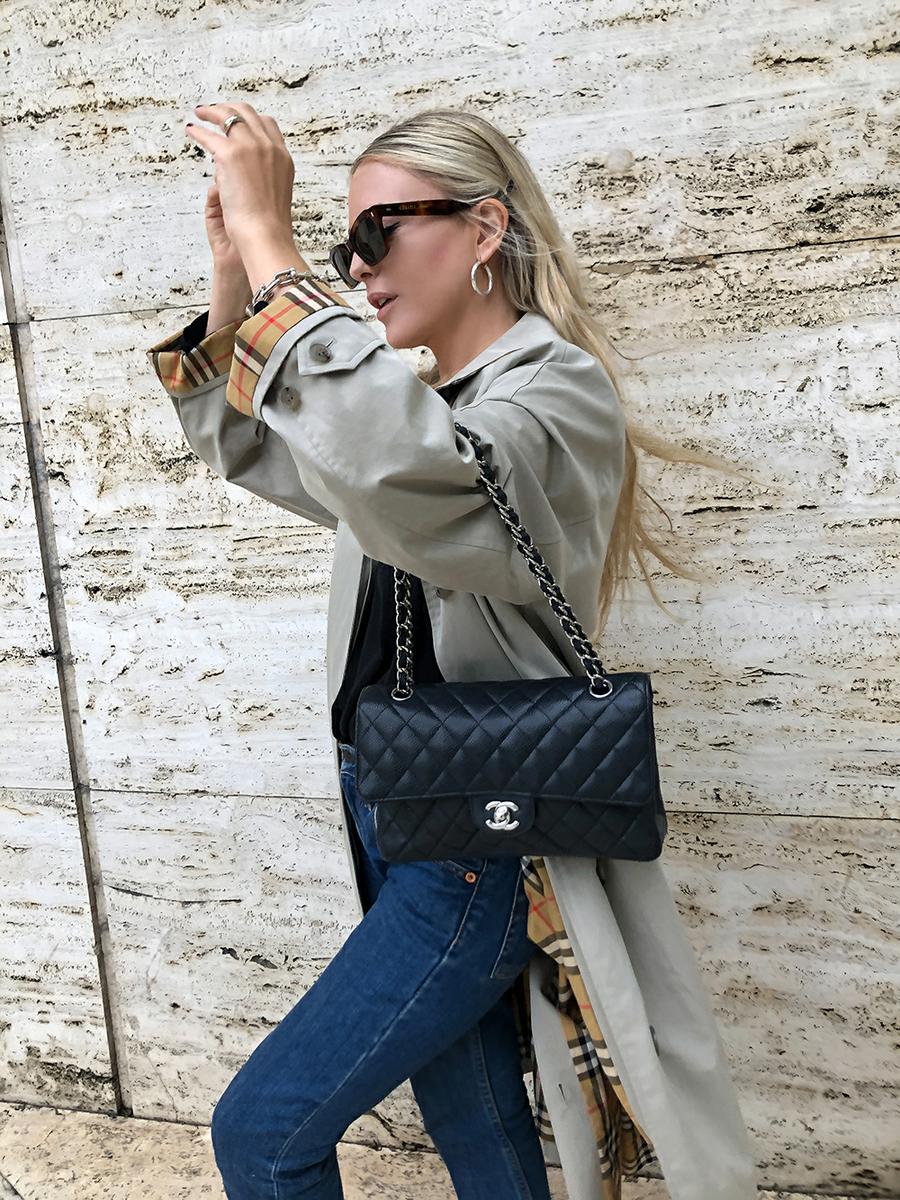 Trini | Burberry trench coat Chanel ballerina