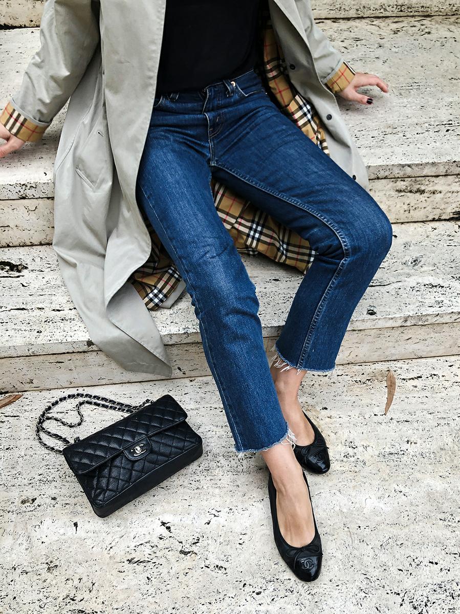 Trini | Burberry trench coat Chanel ballerina