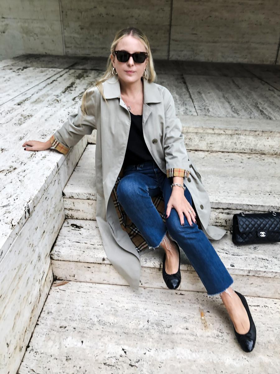 Trini | Burberry trench coat Chanel ballerina