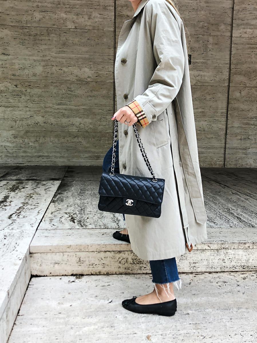 Trini | Burberry trench coat Chanel ballerina