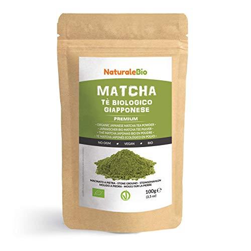 Té Verde Matcha Orgánico Japonés En Polvo [ Calidad Premium ] 100g. Té Matcha Biológico Japonés. Té Bio Grado Premium. Matcha Ecológico Cultivado En Japón, Uji, Kyoto. Ideal Para Beber, Cocina, Latte