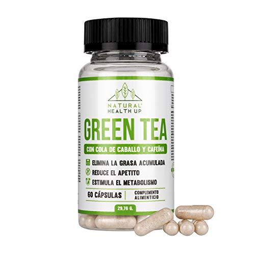 Té verde con cola de caballo y cafeína para eliminar la grasa acumulada - Adelgazante que contribuye a acelerar el metabolismo - 60 cápsulas