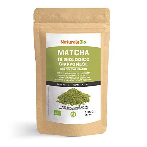 Té Verde Matcha Orgánico Japonés En Polvo [ Grado Culinario ] 100 gr. Matcha Biológico para Cocinar. Matcha Ecológico Cultivado En Japón, Uji, Kyoto. Ideal Para hornear, En a Cocina Y Con Latte