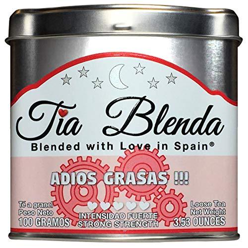 TIA BLENDA - ADIÓS GRASAS (100 g) - Mezcla Exclusiva de TÉ ROJO PU-ERH Imperial Premium, JENGIBRE y CANELA. Té en hojas. 40 - 50 tazas. Presentación premium en lata. Loose Tea Caddy.