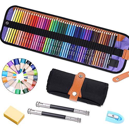 lápices de colores Pack de 50 Multicolor para Artistas,Adultos y Niños,lápices escolares de colores,Incluye 2/Extensor de lápiz,Un borrador