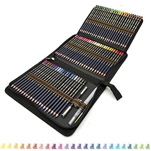 72 lápices acuarelables de dibujo artístico con Caja de cremallera,Set de Lápices Colores Profesional para colorear, dibujar y sombrear Ideal para Artistas, Adultos y Niños