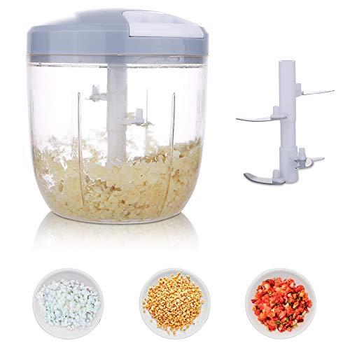 Comius Sharp Cortador de Verduras Manual Picadora de Alimentos Hand Held Picadora de Verduras con 5 Cuchillas de Acero Inoxidable para Cortar Frutas Verduras Frutos Secos Hierbas Ajo (1000 ml)