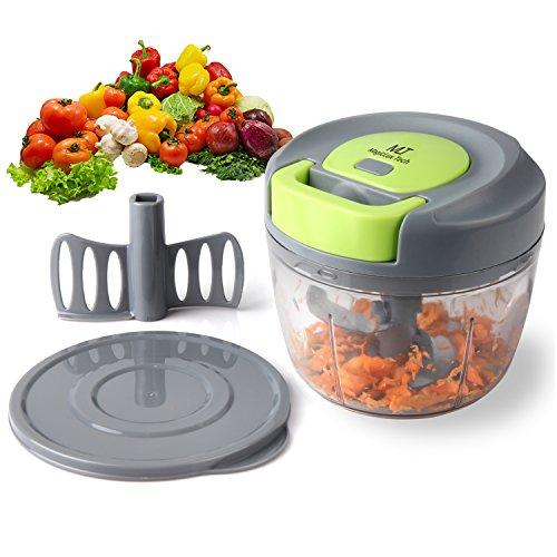 MagicLux Tech picadora Manual 3 Cuchillas,Mini picadora de Carne Cortador Cebolla Picador de Verduras para Picar Frutas, Frutos Secos, Hierbas,Cebolla, la Salsa, Ensalada(750ml)