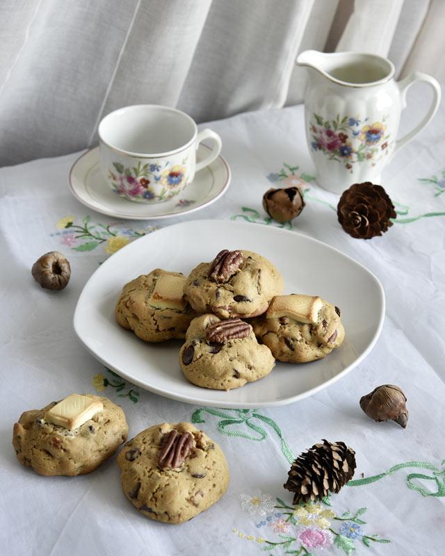 como hacer galletas con chips de chocolate y nueces pecanas