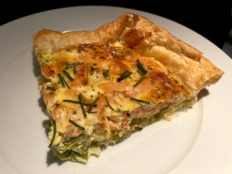 Quiche de salmón y puerro