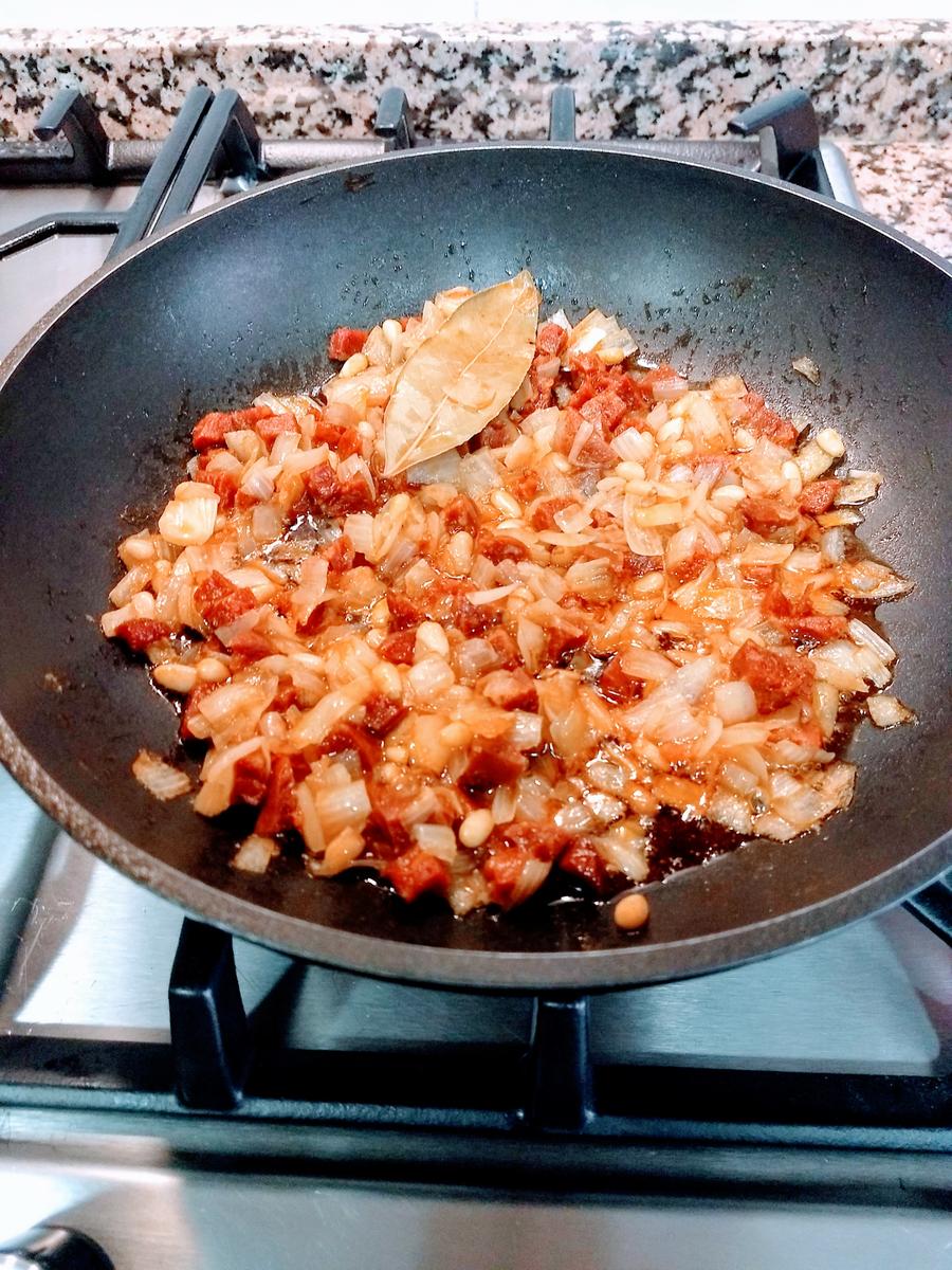 Macarrones con chorizo: receta básica 3